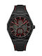 Cerruti Men's Watch Battery with Black Rubber Strap