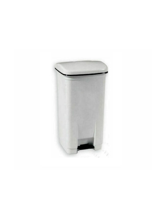 Viomes Waste Bin Waste Plastic with Pedal White...