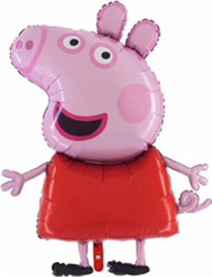 Balloons Foil Peppa Pig Shape Red-Pink 74 Cm #peppa Pig Sent Uninflated