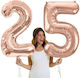 Balloon 100cm Rose Gold Number 25 Sent Deflated 2 Pieces