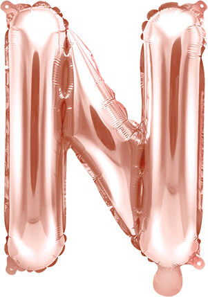 Balloon Foil Letter Ν Rose Gold 35cm