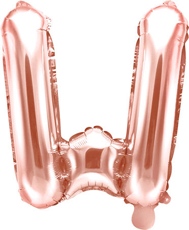 Balloon Foil Letter W Rose Gold 35cm