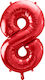 Luftballon Folie Jumbo Zahl 8 Rot 86cm