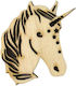 Unicorn Wooden 5cm Set/6 Natural