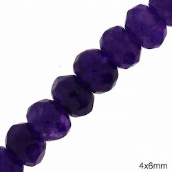 Χάνδρες Ροδέλα Ταγιέ 4x6mm 234100454 Μωβ Σκουρο 10 Τεμαχια