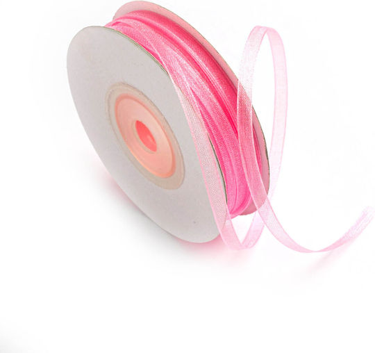 Κορδέλα Οργάντζα Soft Λεπτή Ούγια 3mm 50m Orgxxxxx-xx3x50 Pόζ