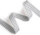 Checked Double Face Thin Grosgrain Ribbon 15mm 25m Gray