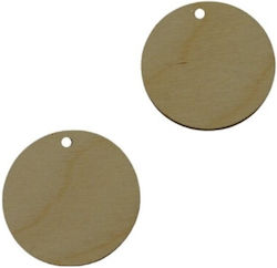 Set 6 Cercuri Din Lemn Găurite 5cm Naturale Placaj