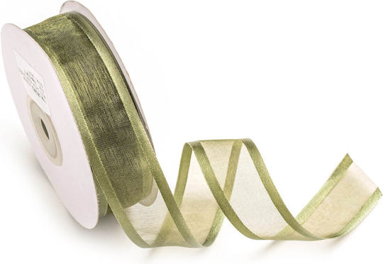 Bandă Organza Satin Ulia 25mm 25m Jngxxxxx-x25x25 Verde Măsliniu
