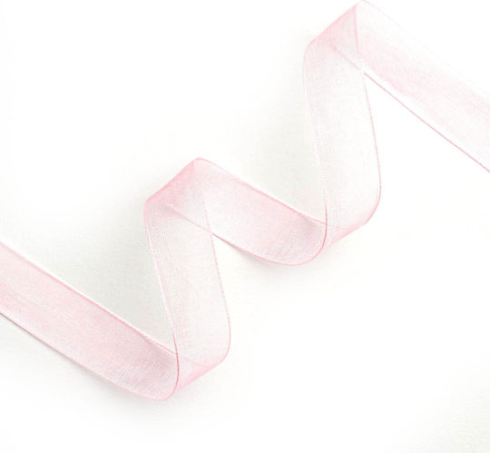 Organza-Band Soft Dünn Kante 15mm 50m Orgxxxxx-xx15x50 Rosa