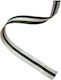 Kyriacou Striped Bicolor Ribbon 10mmx20m White Green Olive Rlxxxxxx-0164xx