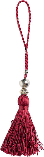 Fabric Tassel Shiny Bead Taskt303 Burgundy