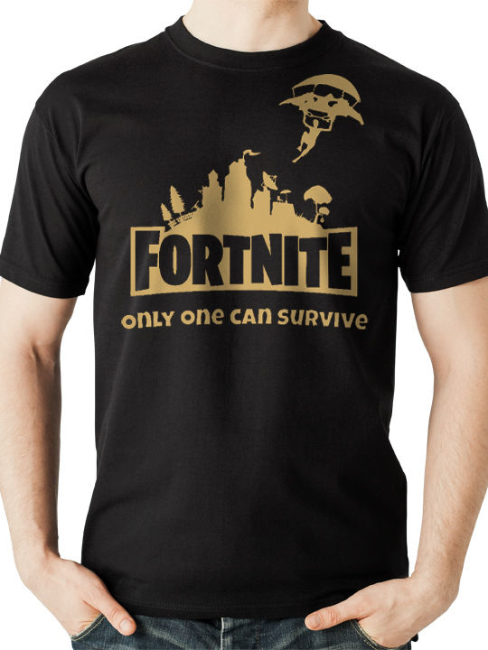 Fortnite T-shirt Nur Einer Kann Überleben Schwarzes