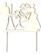 Holz Hochzeitstorten-Topper Brautpaar Love