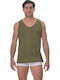 Men's Sleeveless Undershirt Loose Fit Lido Underwear Khaki 100% Cotton 3XL 4XL 5XL