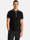 Antony Morato Min 6 Polo Regular Fit In Mercerized Pique Baumwolle 3D Logo Druck Strickware Schwarz