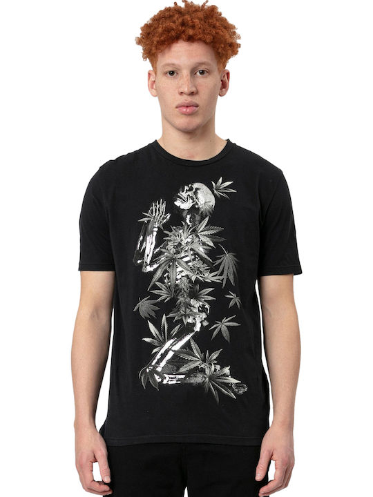 Religion Cannabis Skeleton Men's Blouse 31bcsn03-Black Black - Main Image