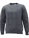 Strickpullover mit Rollkragen Stickerei Pferd Grau
