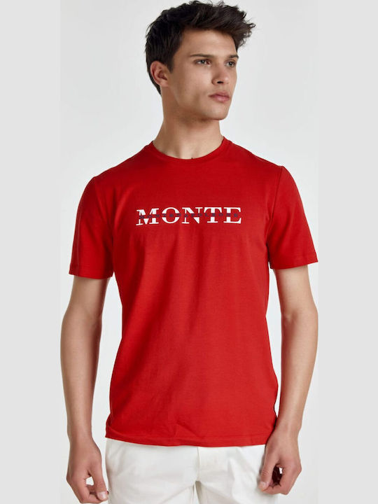 Bluza Tricou Cu Mâneca Scurtă De Gât Roșie Mont...