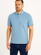 Luciano Faketti Polo Herrenbluse Kurzarm Hellblau