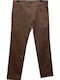 Men's Trousers Luciano Faketti Elastic King Size Cotton 97% Lycra 3% Dark Beige