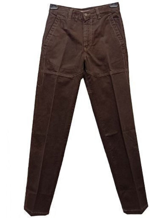 Faketti Cotton 100% Trousers In Fashion Brown