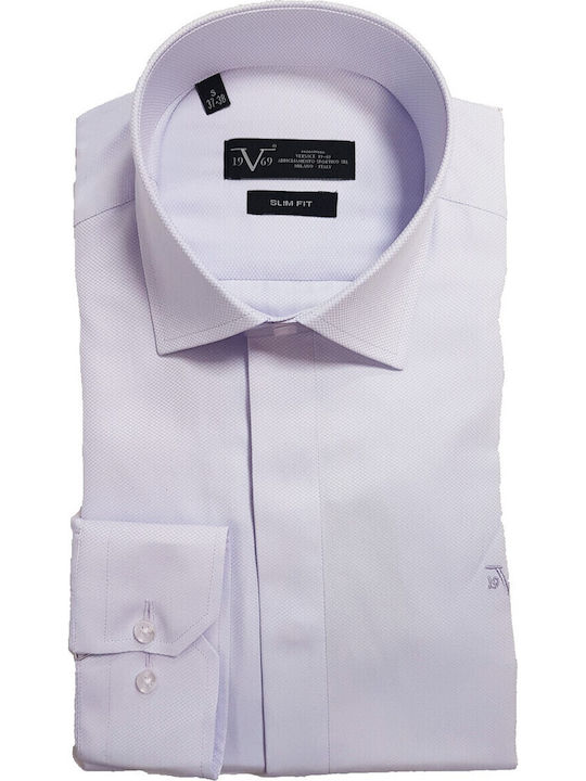 19v69 Versace Abbigliamento 11.29 Barletta Lilac Regular Fit Men's Shirt Pink