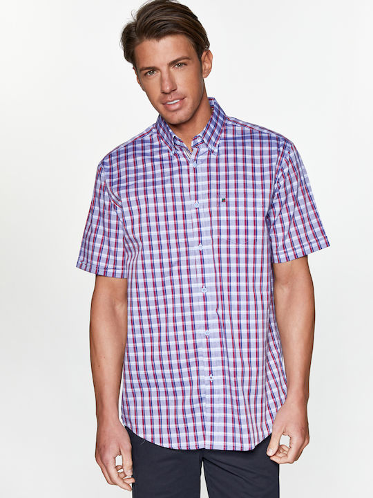 Redgreen Short Sleeve Checked Blue Shirt