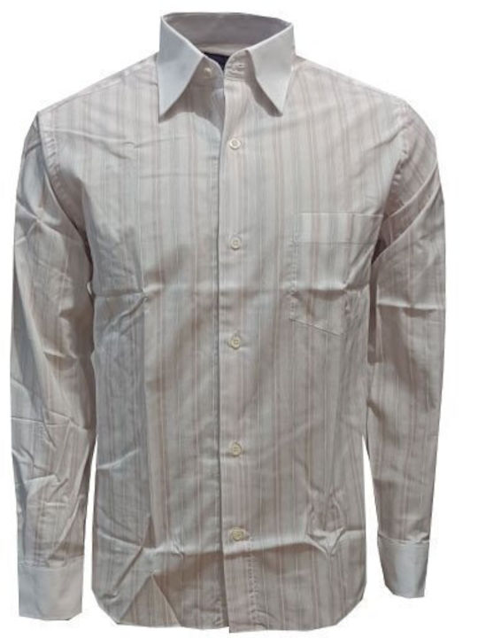 Luciano Faketti Shirt Luciano Faketti White Collar Red Stripe