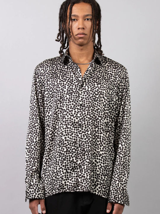 Ca2263 Imb Man Camicia Fantasia Manica Lunga Black