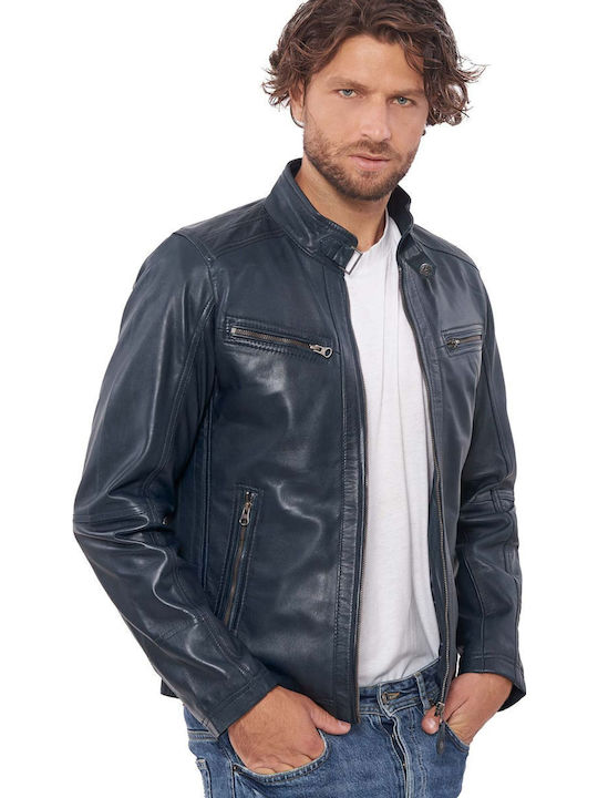 Alpha Sheep Geci Barbatı Albastru Piele Biker