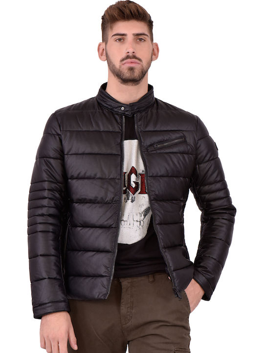 Save Duck Eco-leather Padded Μπουφαν Ανδρiko D3979mskiny-00001 00001/black