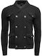 Men's Knitted Cardigan Cross Closure Black