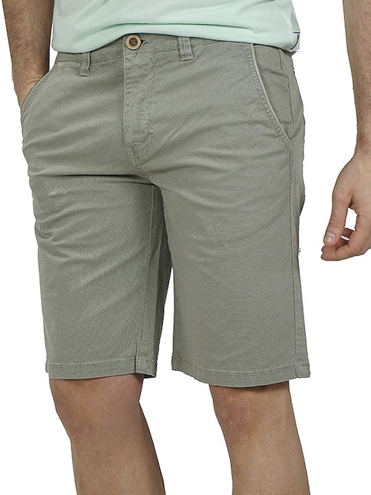 Lexton Ανδρική Βαμβακερή Βερμούδα Μπεζ Slim Fit 10.25 H 97% Βαμβάκι 3% Ελαστάνη