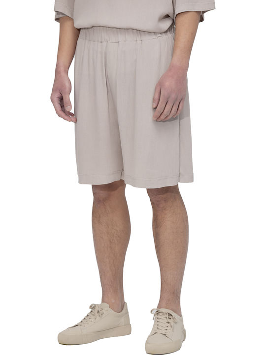 Né En Août Gauze Fabric Herren Shorts In Beiges