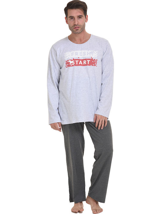 Gazzaz Herrenpyjama "fresh Start" Plus Size 1xl-4xl 010124 Grau Melange