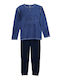Ogham Herrenpyjama Winter Baumwolle Pyjama 7302 Blau