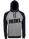 Unisex Hoodie Rebel Grey Melange French Navy