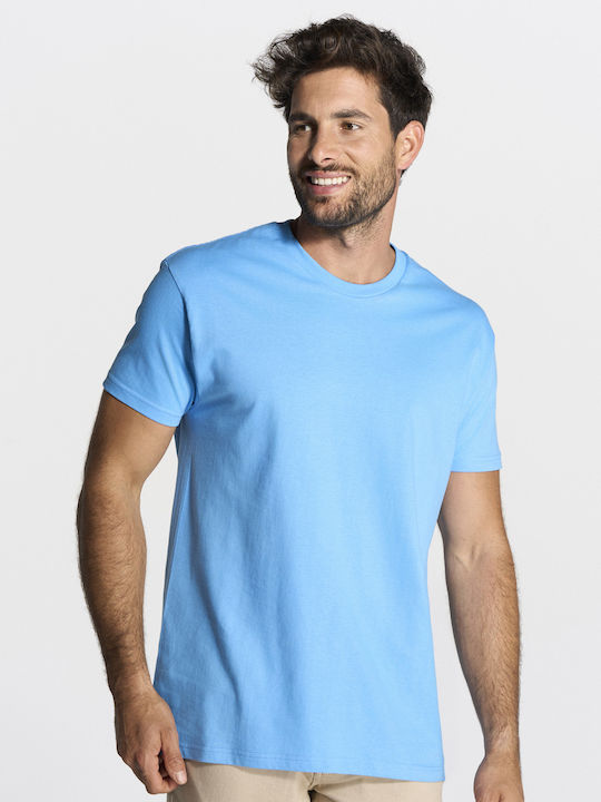 Jhk T-Shirt Kurzärmeliges Herren T-Shirt 100% Baumwolle Hellblau Tsra150