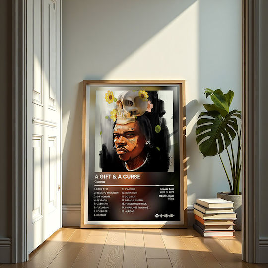 Music Poster Gunna A Gift & A Curse Ms132 21cm X 30cm Λευκό Κάδρο Pvc