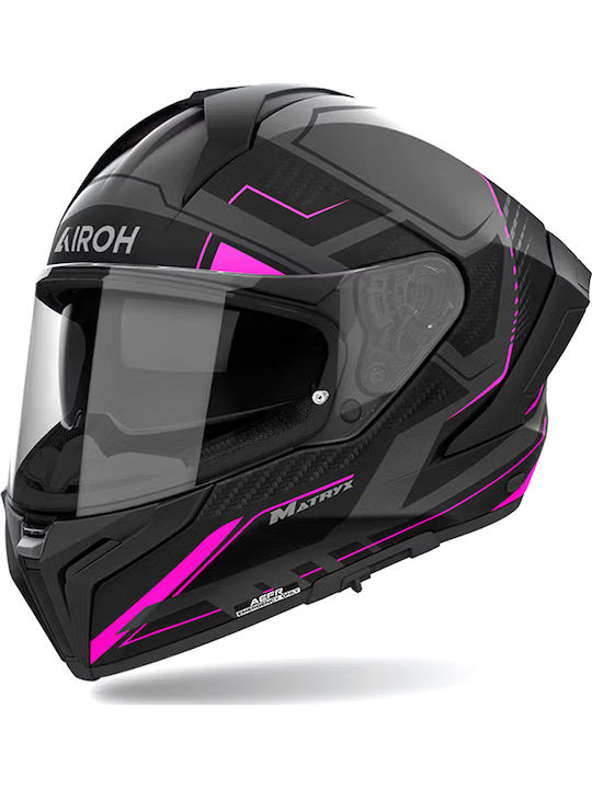 Airoh Matryx Rocket Pink Matt Motorradhelm Volles Gesicht ECE 22.06 1500gr mit Pinlock und Sonnenblende