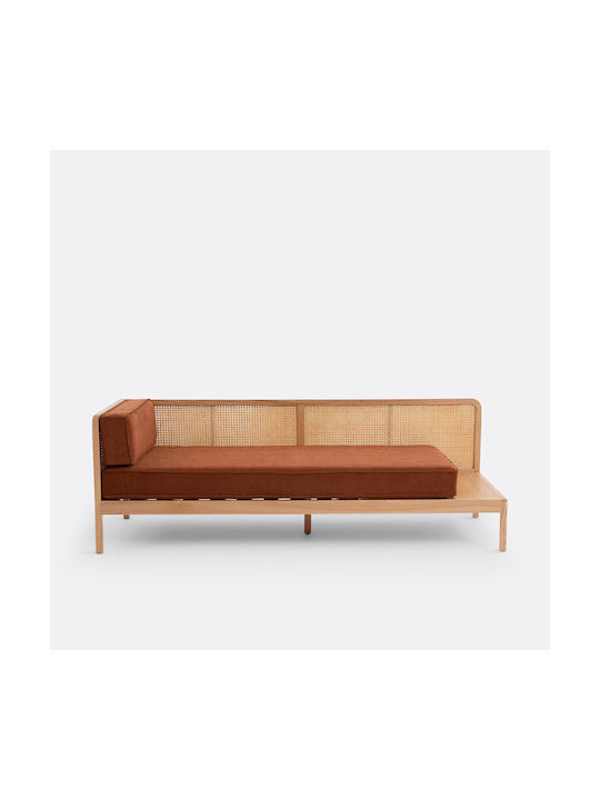 Scillia Τριθέσιος Καναπές Καφέ 193x75.5x65.5εκ.