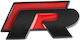 Car Sticker Emblem Logo R-line 30mm X 55mm Red Black 1 Piece Zemb-vw-09