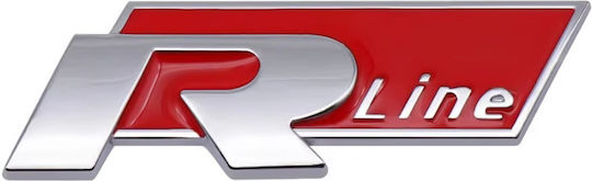 Car Sticker Logo Emblem R-line 24mm X 77mm Red 1 Piece Zemb-vw-02