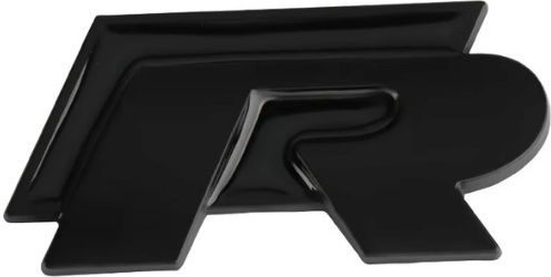 Αυτοκόλλητο Σήμα Λογότυπο R-line 30mm X 55mm Μαύρο Ματ 1 Τεμάχιο Zemb-vw-10