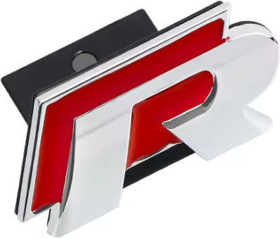 Σήμα Γνήσιας Μάσκας Λογότυπο R-line 30mm X 55mm Κόκκινο Χρώμιο 1 Τεμάχιο Zemb-vw-12
