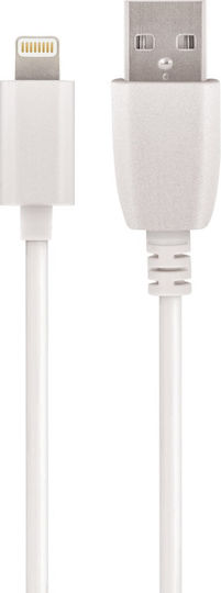 Setty USB-A to Lightning Cable Λευκό 1m