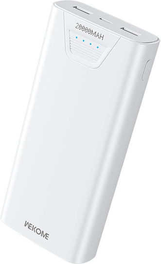 WK WP-121 Power Bank 20000mAh mit 2 USB-A Anschlüssen Weiß