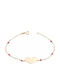 Kids Bracelet from Gold 14K with Heart, Baby Girl & Stones