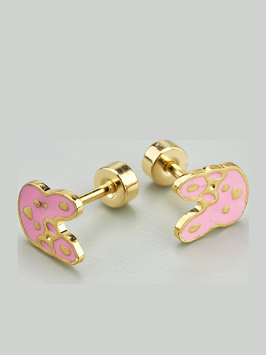 Hypoallergenic Gold Plated Kids Earrings Studs from Steel